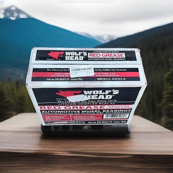 Wolf'S Head Red Grease NLGI #2 (836-88301-91) 14 Oz Tube, Pack of 10 - Picture 3 of 5